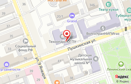 Оренбургский государственный педагогический университет на Пушкинской улице на карте