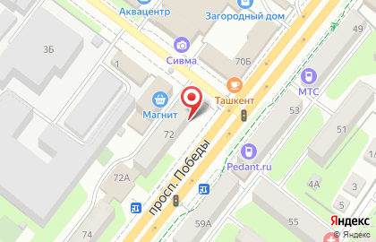 Кафе-бар Оживи в Октябрьском округе на карте