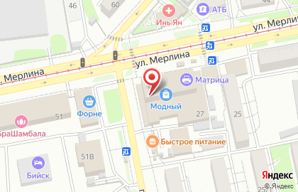 Магазин кондитерских и хлебобулочных изделий Горячий хлебушек на улице Петра Мерлина на карте