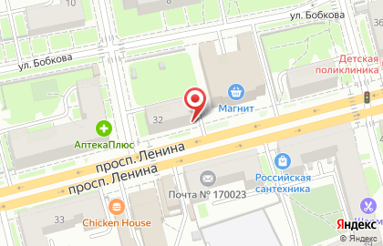 Магазин Солнышко на проспекте Ленина на карте