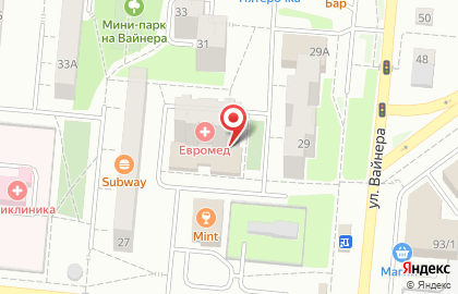 Медицинский центр Евромед на улице Вайнера на карте