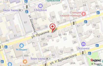 Шиномонтажная мастерская на улице Пушкина на карте