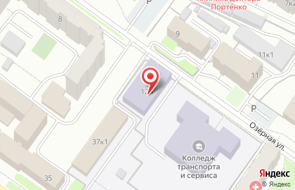 Тверской колледж транспорта и сервиса на Озёрной улице на карте