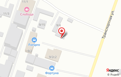 Магазин кровли и фасада на Транспортной улице на карте