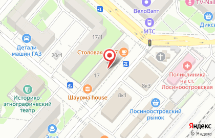 Столовая №17 в Бабушкинском районе на карте
