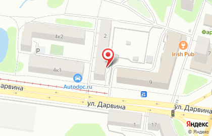 Нотариус Батманова Е.В. на улице Дарвина на карте