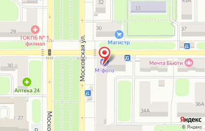 Банкомат БИНБАНК кредитные карты на Московской улице, 28 в Новомосковске на карте