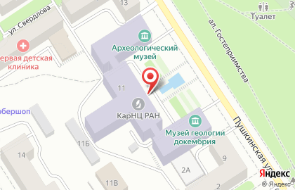 Институт геологии Карельский научный центр РАН в Петрозаводске на карте