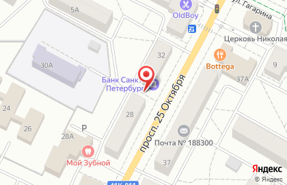 Банк Санкт-Петербург на проспекте 25-го Октября на карте