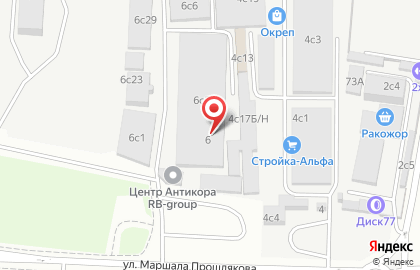 Техцентр RB Group на улице Маршала Прошлякова на карте