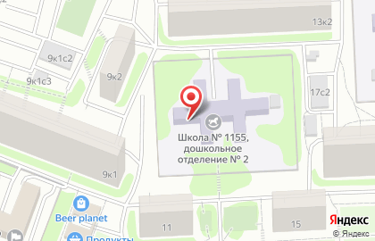 Школа №1155 с дошкольным отделением на улице Твардовского, 13 к 1 на карте