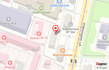 Магазин Комус на метро Шаболовская на карте
