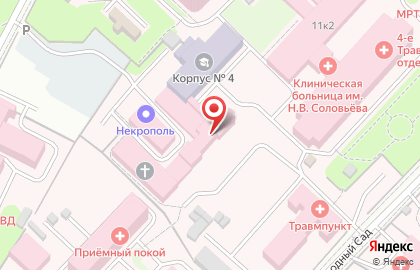 Клиническая больница скорой медицинской помощи им. Н.В. Соловьева в Ярославле на карте