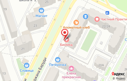 Лечебно-диагностический центр Биомед на улице Серова на карте