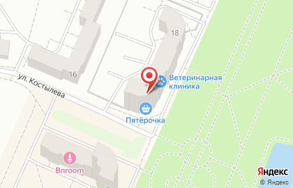 Супермаркет Пятёрочка на улице Костылева на карте
