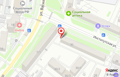 Мини-маркет Maxima на Институтской улице на карте