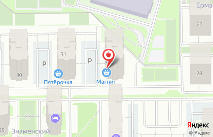 Супермаркет Магнит у дома в Тобольске на карте