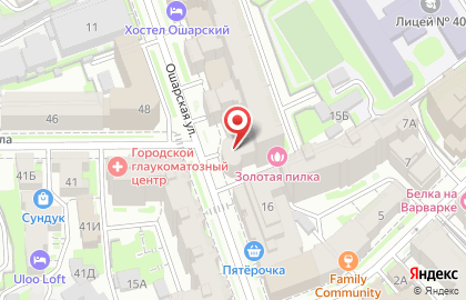 Магазин продуктов МясновЪ на Ошарской на карте
