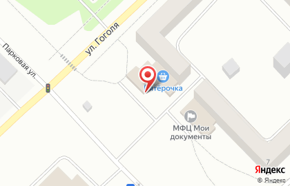 Супермаркет Пятерочка на улице Гоголя на карте