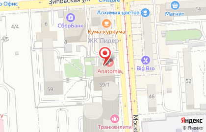 Клиника красоты и здоровья Анатомия на Московской улице на карте