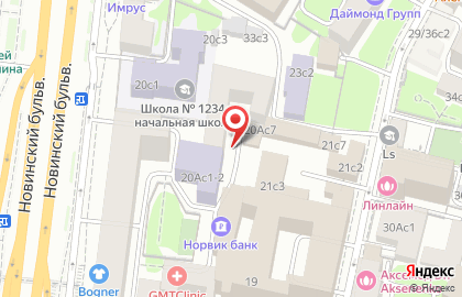 Юридическая компания Аксиома на Новинском бульваре на карте