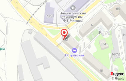 Магазин автозапчастей Автореал на улице Островского на карте