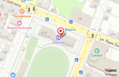 Каток Динамо на улице Льва Толстого на карте
