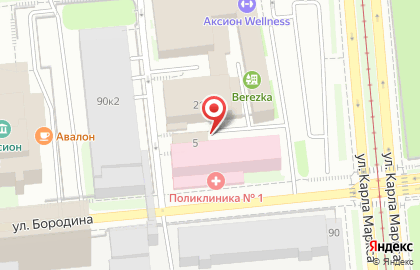 Красный камень на улице Карла Маркса на карте