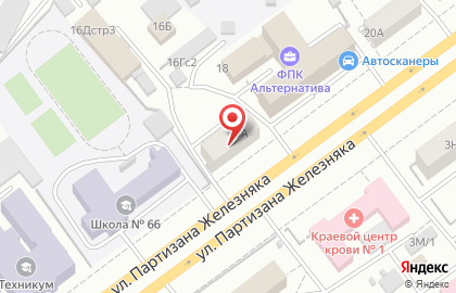 Кредитный потребительский кооператив СОВЕТ на улице Партизана Железняка на карте