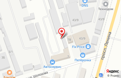 Мастерская по авторемонту на улице Шолохова на карте