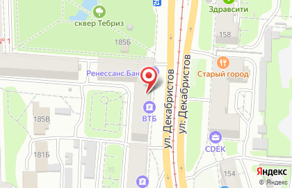 Банк ВТБ на улице Декабристов на карте