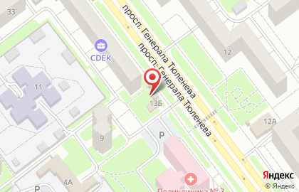 Магазин кондитерских изделий СладИС на проспекте Генерала Тюленева на карте