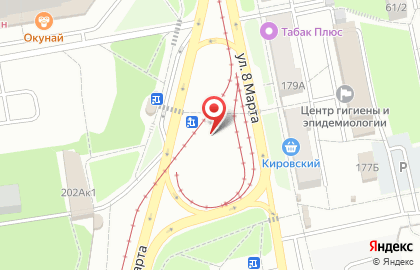 Продуктовый магазин Хлеб-49 на улице 8 Марта на карте