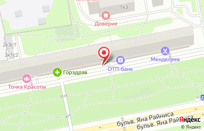 Банкомат Альфа-Банк на бульваре Яна Райниса, 2 к 1 на карте