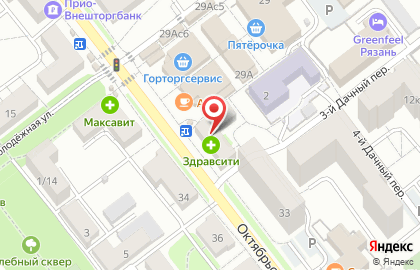 Евросеть на Октябрьской улице на карте