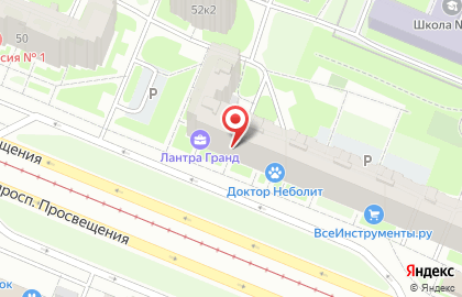 Микрокредитная компания Квик Мани на метро Проспект Просвещения на карте