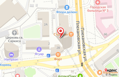 Пиццерия Стрекоза на Плехановской улице на карте