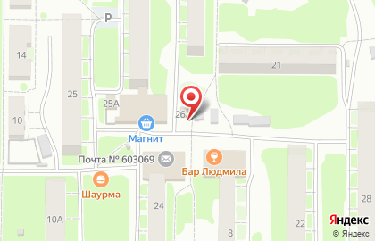 Киоск по продаже хлебобулочных изделий в Нижнем Новгороде на карте