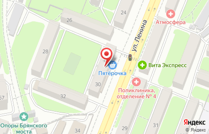 Магазин автотоваров Автосфера на улице Ленина на карте