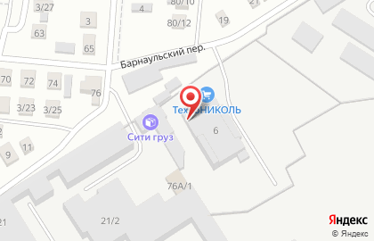 Магазин ТехноНИКОЛЬ в Барнаульском переулке на карте
