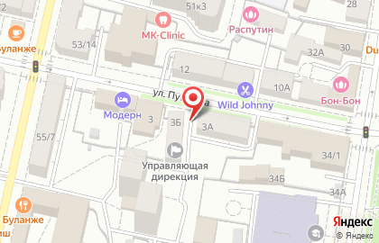 Модерн на улице Пушкина на карте