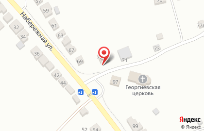Продовольственный магазин на Набережной улице на карте