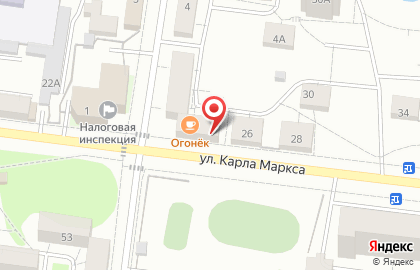 Кафе Огонёк на улице Карла Маркса на карте