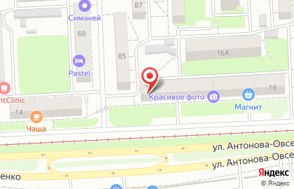 Магазин продуктов 9% на улице Антонова-Овсеенко на карте
