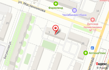 Продуктовый магазин на ул. Масленникова, 3 на карте