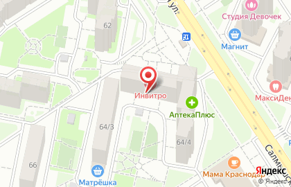 Медицинская компания INVITRO на Салмышской улице на карте