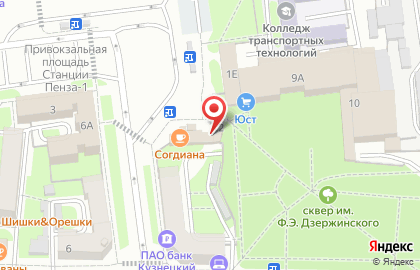 Точка в Железнодорожном районе на карте
