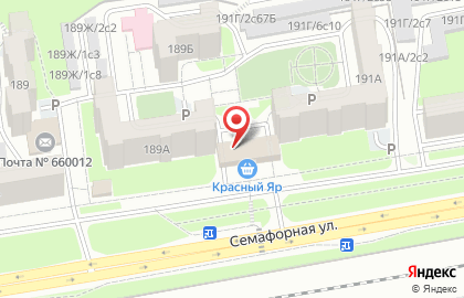 Банкомат АК Барс Банк, Красноярский филиал на Семафорной улице на карте