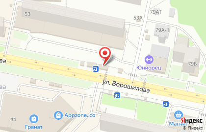 Кафе быстрого питания ДАКиЧО на улице Ворошилова на карте