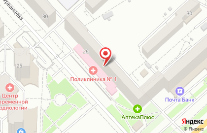 Поликлиника №1 Красноярская межрайонная больница №2 на улице 9 Мая на карте